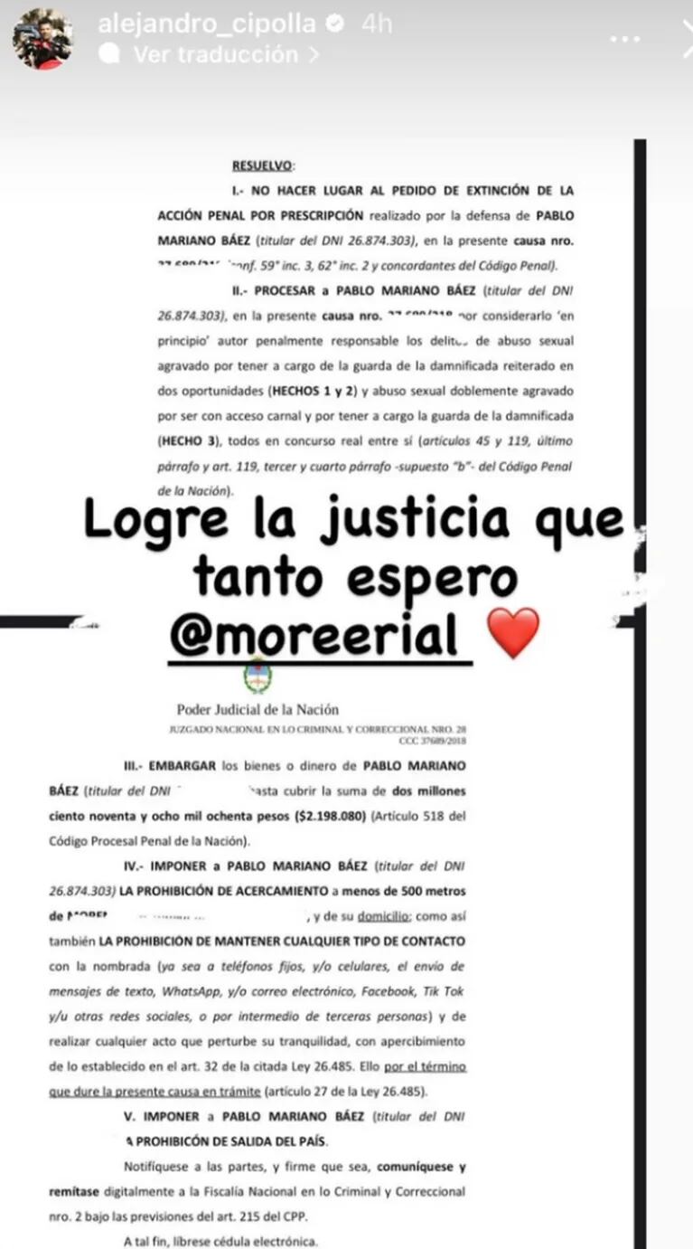 La alegría de Alejandro Cipolla por el procesamiento del exchofer de More Rial, denunciado por abuso 