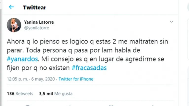 Fuerte tweet de Yanina Latorre contra Karina Iavícoli y Andrea Taboada tras su discusión en LAM: "Fracasadas"