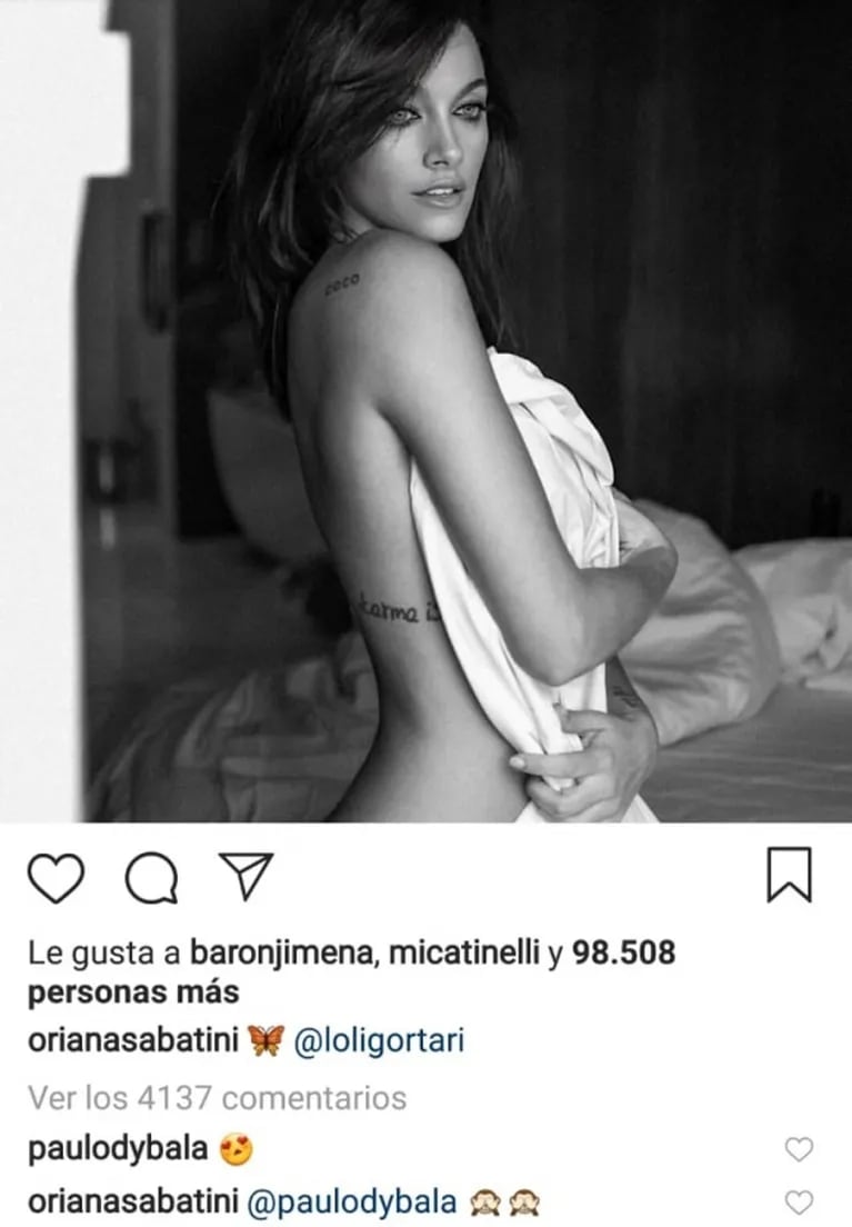 La reacción de Paulo Dybala tras ver una foto súper sexy de Oriana Sabatini... ¡y la respuesta de ella!