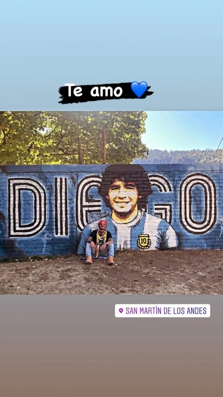 Gianinna Maradona y Daniel Osvaldo, juntos y enamorados en un emotivo homenaje a Diego: "Te amo"