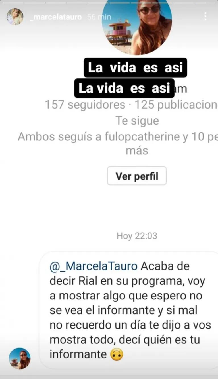 Picante reacción de Marcela Tauro cuando le recordaron su polémica pelea con Jorge Rial: "La vida es así" 