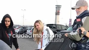 Jorge Rial regresó de España con su novia y su hija Rocío los fue a buscar (Fotos: Movilpress)