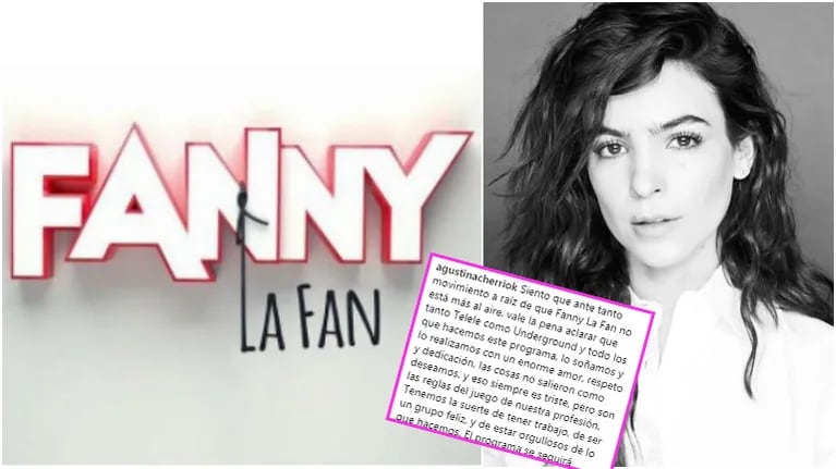El descargo de Agustina Cherri tras el levantamiento de Fanny la fan y una contundente aclaración (Fotos: Instagram)