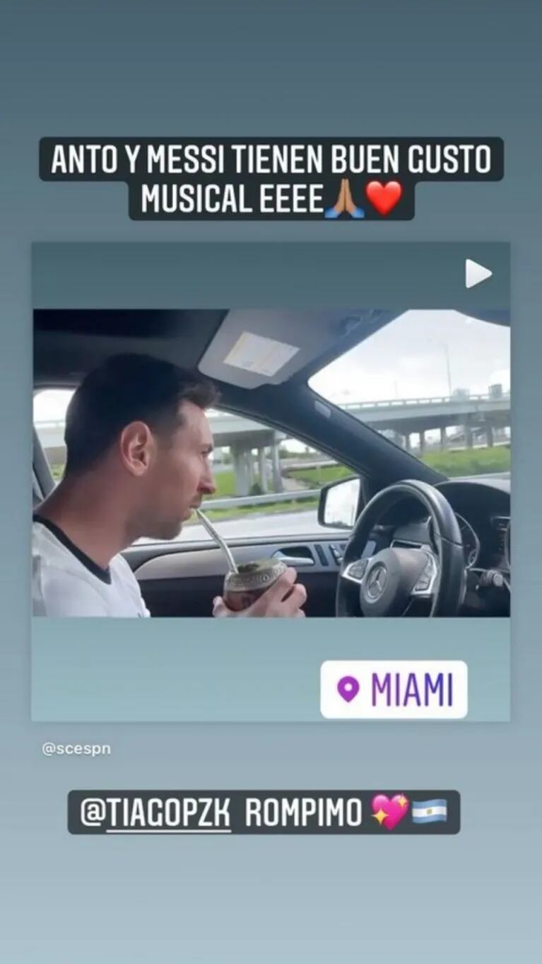 El video de Lionel Messi y Antonela Roccuzzo viajando por Miami al ritmo de María Becerra 