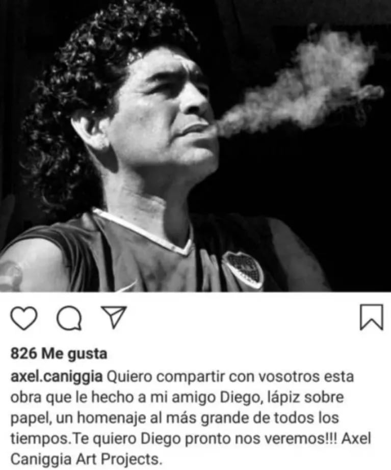Axel Caniggia hizo un impresionante retrato ¡hiperrealista! de Diego Maradona: "Lápiz sobre papel"