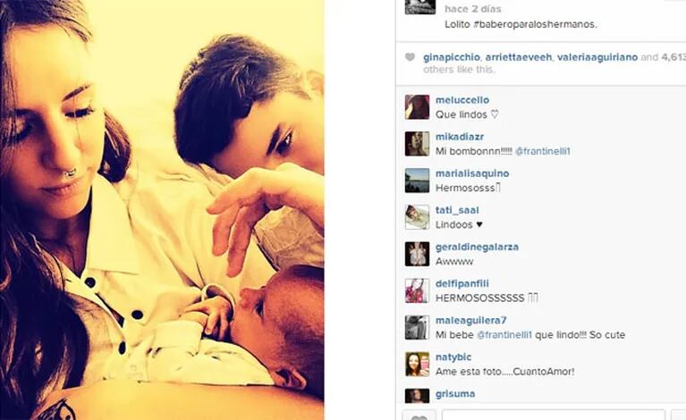 Las fotos más dulces de Lorenzo Tinelli y sus hermanos (Foto: Instagram). 