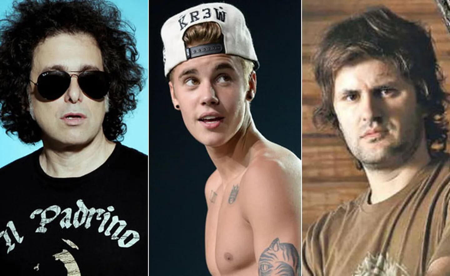 Andrés Calamaro, Ciro Martínez y una crítica mordaz a Justin Bieber. (Fotos: Web)