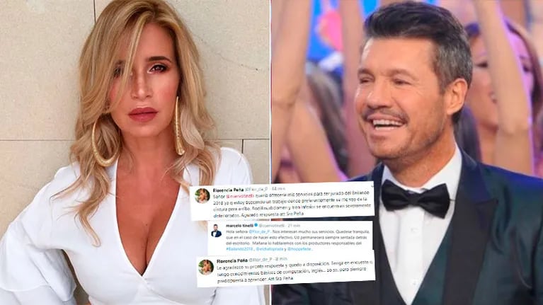 Los desopilantes tweets de Flor Peña a Tinelli, postulándose para el jurado de Bailando 2018: la respuesta de Marcelo...