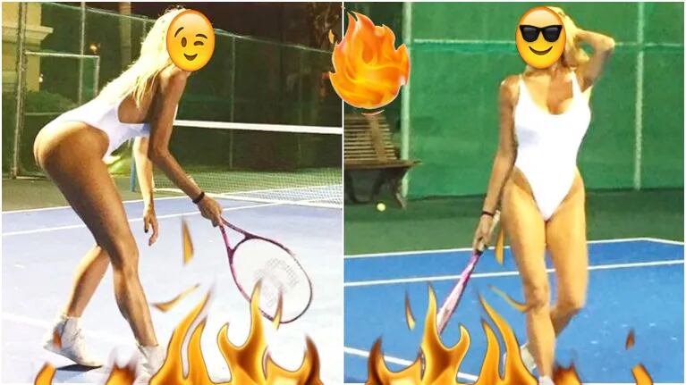 El look súper hot de Vicky Xipolitakis para jugar al tenis (Fotos: Instagram)