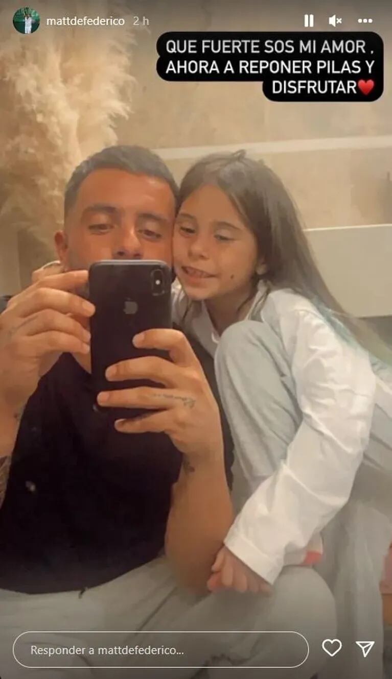 La felicidad de Matías Defederico tras el alta de su hija Francesca: "Qué fuerte sos, mi amor"