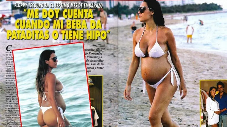 Floppy Tesouro, embarazadísima de 7 meses y sexy en Miami. Foto: Revista Pronto