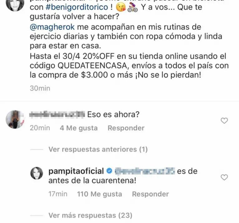 Pampita compartió un video andando en bicicleta de su hijo y tuvo que aclarar: "Es de antes de la cuarentena" 