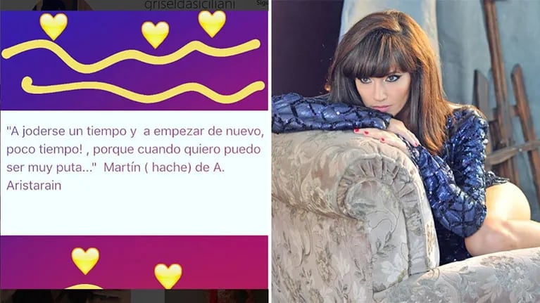 Griselda Siciliani y la escena de Martín (hache) que rememoró en Instagram. (Foto: Instagram)