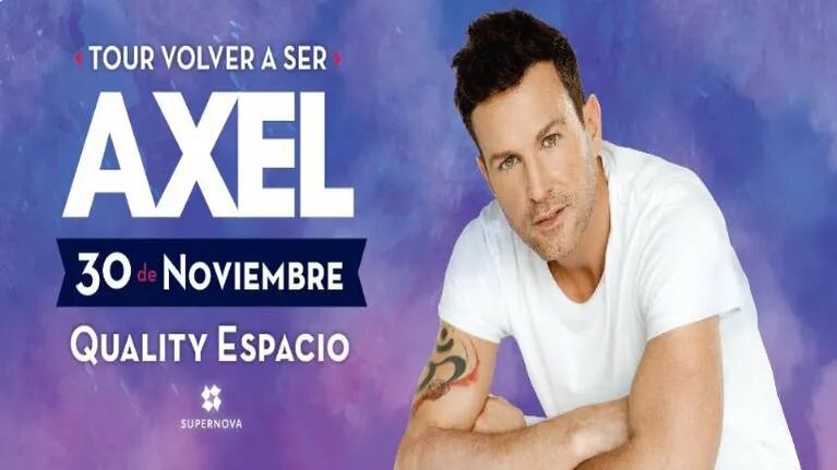 Axel ofrecerá un concierto en abril en el Espacio Quality en Córdoba