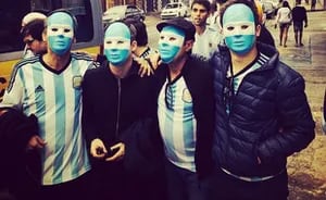 Adrián Suar, Guillermo Francella, Nicolás Francella, Toto en Argentina-Holanda (Foto: Instagram)