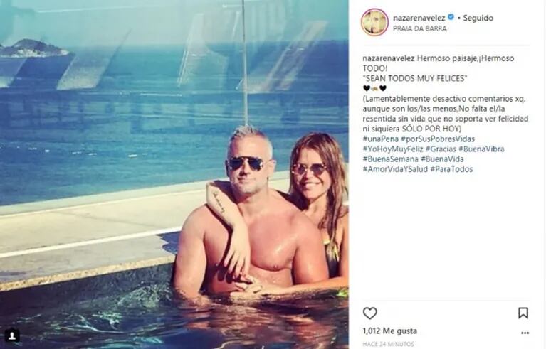 Nazarena Vélez y sus románticas vacaciones en Río de Janeiro con su novio: "Te amo muchísimo"
