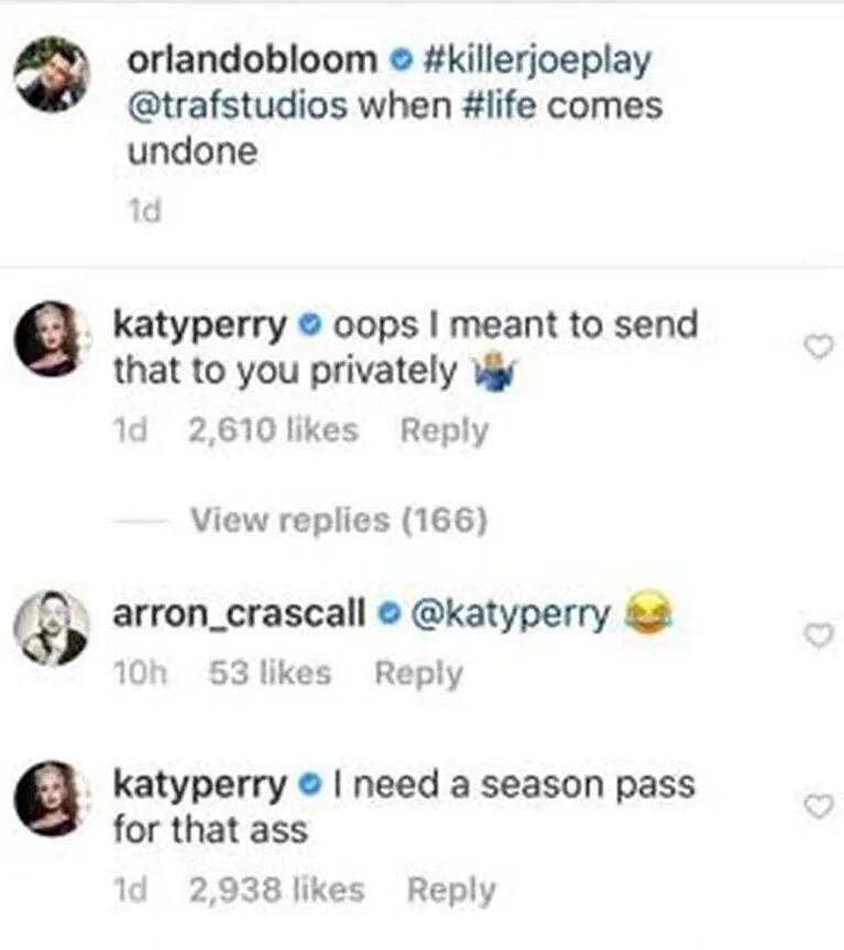 Katy Perry le quiso mandar un mensaje privado ultra hot a Orlando Bloom... ¡pero por error lo hizo público!