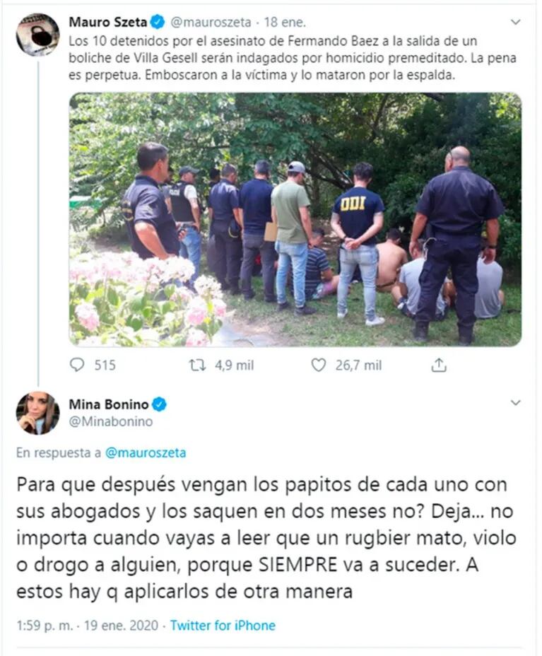 Furioso mensaje de Mina Bonino por el crimen del joven a manos de un grupo de rugbiers: "Chetitos, lo único que saben es violar y pegar"