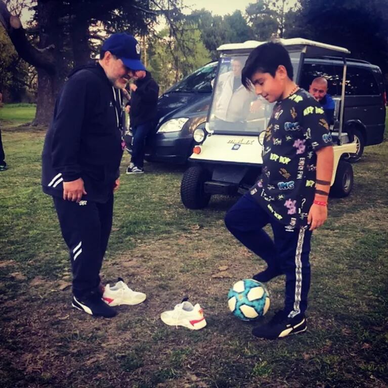 Gianinna Maradona mostró el reencuentro de Diego con su nieto Benjamín: "Sobran las palabras"