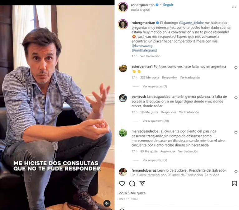 Roberto García Moritán contestó a las acusaciones de L-Gante
