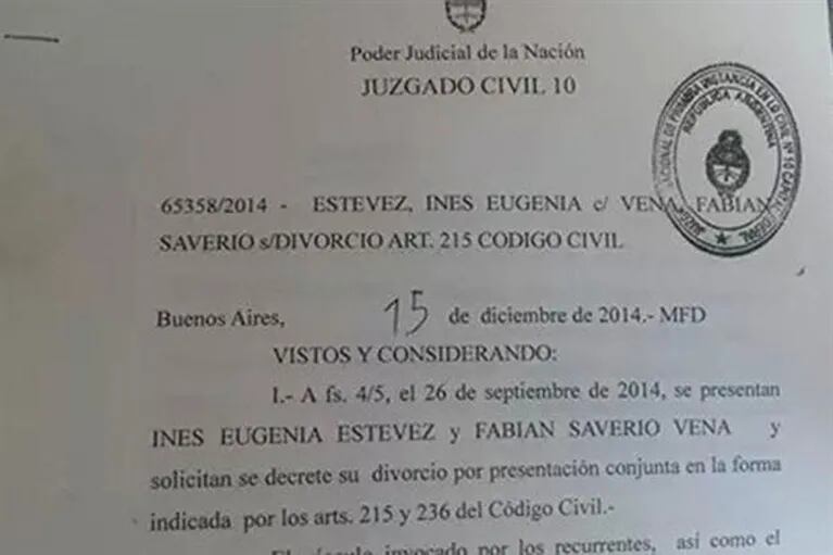 Inés compartió en Facebook una foto de la resolución judicial (Foto: Web). 