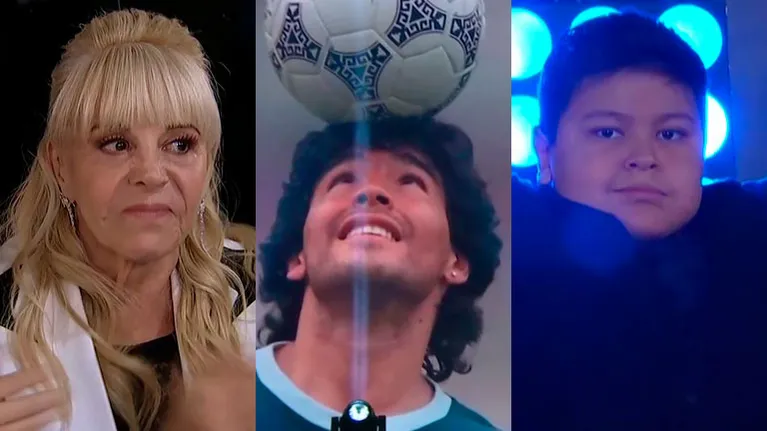 Claudia Villafañe y Dieguito Fernando se emocionaron tras el homenaje a Diego Maradona en los Martín Fierro 2022