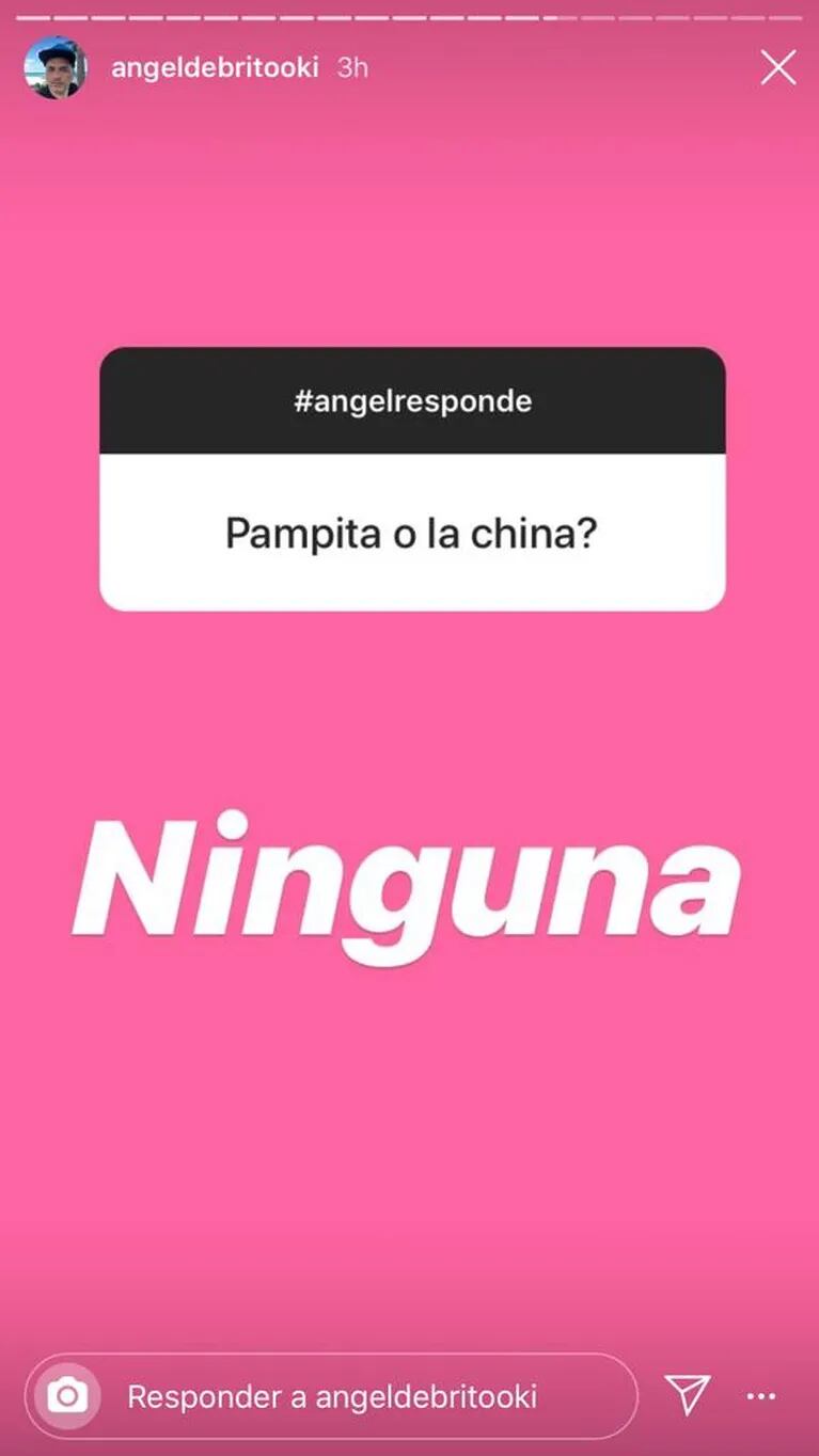 Llamativa respuesta de Ángel cuando le preguntaron a quién prefiere entre Pampita y China Suárez: "Ninguna"