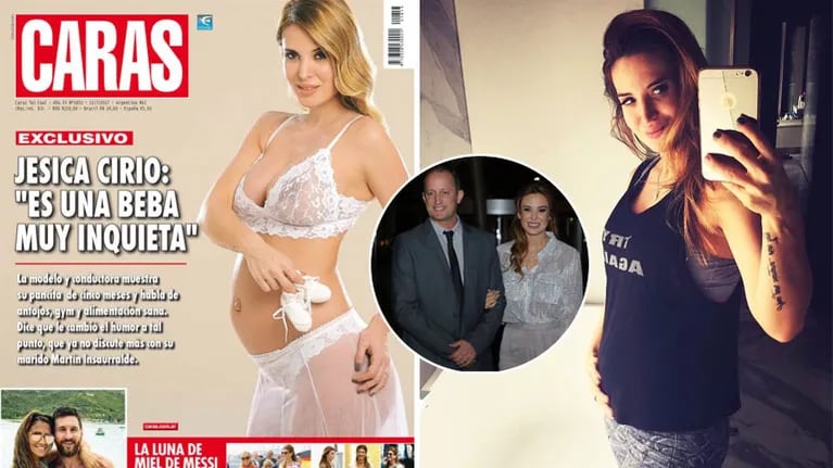 Jésica Cirio lució su pancita de embarazada. (Foto: revista Caras e Instagram)