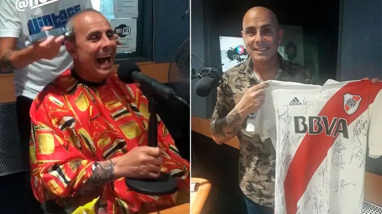 Pablo Lunati se peló en la radio para cumplir una promesa por la final que River le ganó a Boca