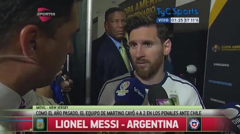 En nota con Martín Arévalo de TyC Sports, Messi anunció su renuncia a la Selección Argentina.