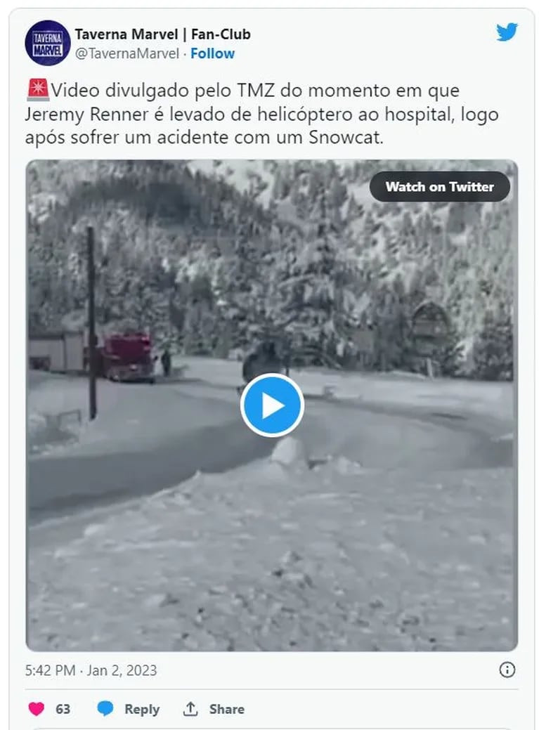Un vecino salvó la pierna de Jeremy Renner: el video del rescate