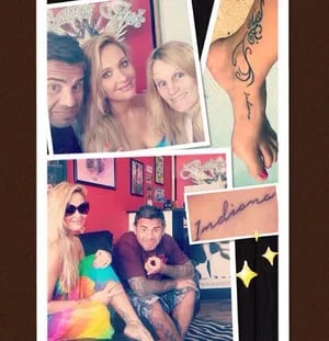 Melina Pitra se tatuó el nombre de su hija Indiana. (Foto: Instagram)