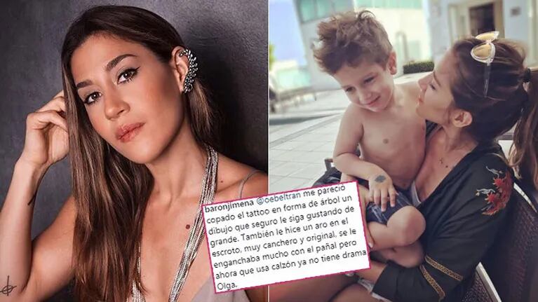 Jimena Barón se enojó por una crítica en Instagram.
