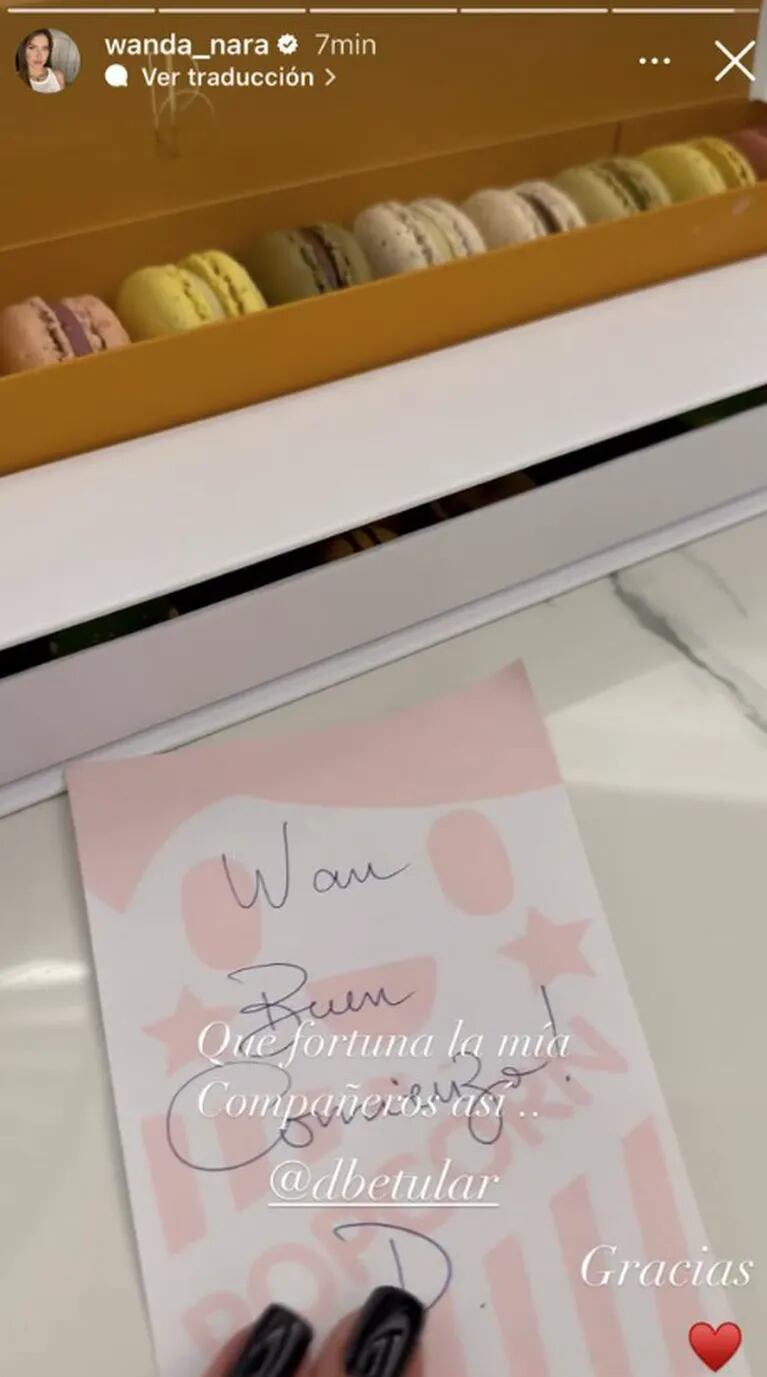"Qué fortuna la mía": Wanda Nara mostró el tierno regalo de Damián Betular antes del inicio de MasterChef
