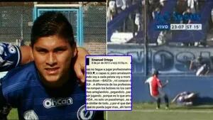 El futbolista Emanuel Ortega murió tras un golpe en su cabeza.
