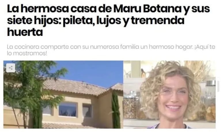 La furia de Maru Botana luego de que mostraran la intimidad de su casa: "Le doy trabajo a mucha gente y tengo una vida súper normal"