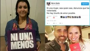 El tweet de Marcela Ojeda tras el casamiento de Fernanda Iglesias y Pablo Nieto. Fotos: Twitter y Web.