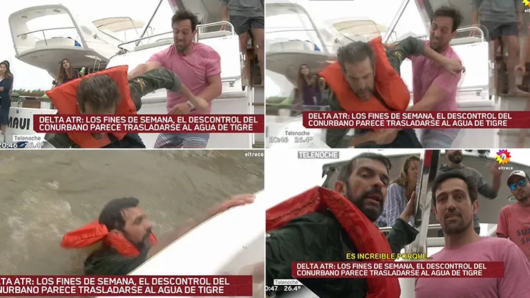 La agresión a Martín Ciccioli durante una nota: fue arrojado violentamente desde un yate al río