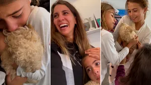 La dulce reacción de las hijas de Cinthia Fernández al conocer a Canela, su nueva perrita: "Mueran de amor"