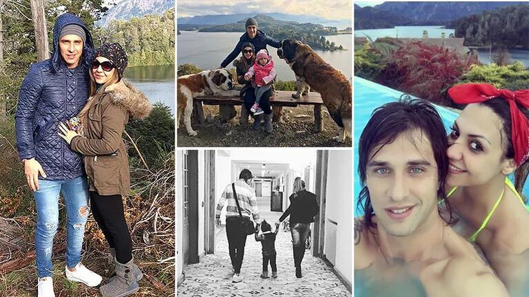 Tamara Alves, Patricio Toranzo y su hija Giuliana se tomaron vacaciones en Bariloche. (Foto: Twitter e Instagram)
