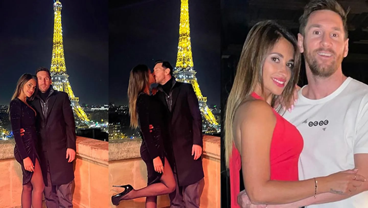 Lionel Messi y Antonela Roccuzzo se mostraron apasionados en París.