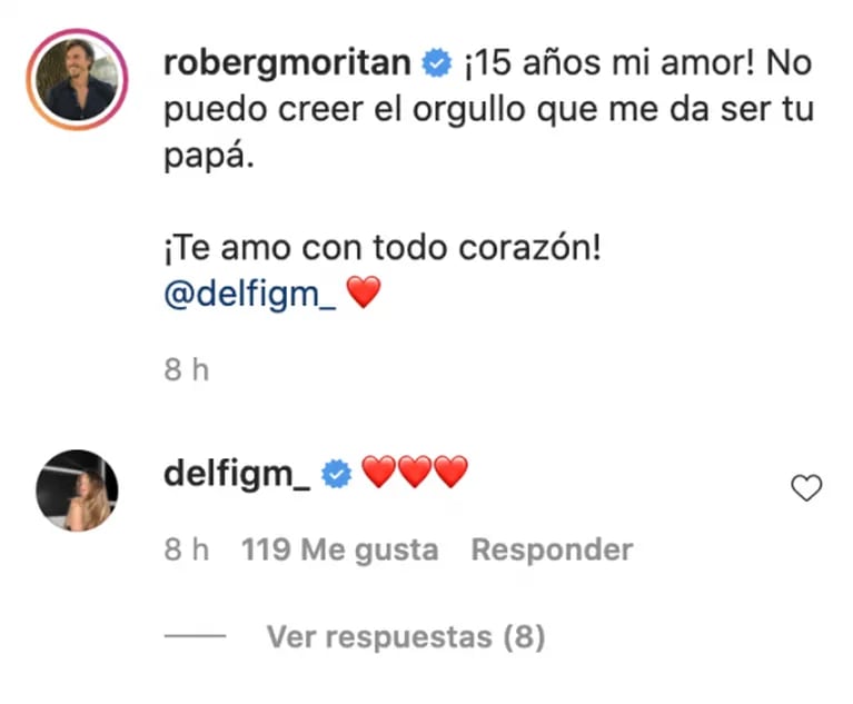 Emotivo posteo de Roberto García Moritán por los 15 años de su hija: "Orgulloso de ser tu papá"
