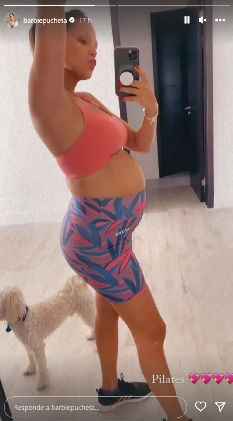 Barbie Vélez mostró cuánto creció su pancita de embarazada antes de ir a pilates