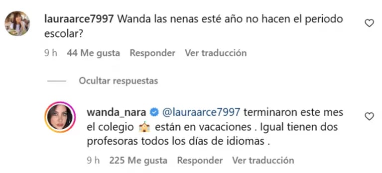 Wanda Nara explicó tajante por qué sus hijas, que van al colegio en Turquía, están en Argentina