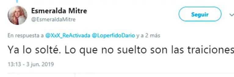 Picante catarata de tweets de Esmeralda Mitre contra su exmarido, Darío Lopérfido: "Estás quedando como..."