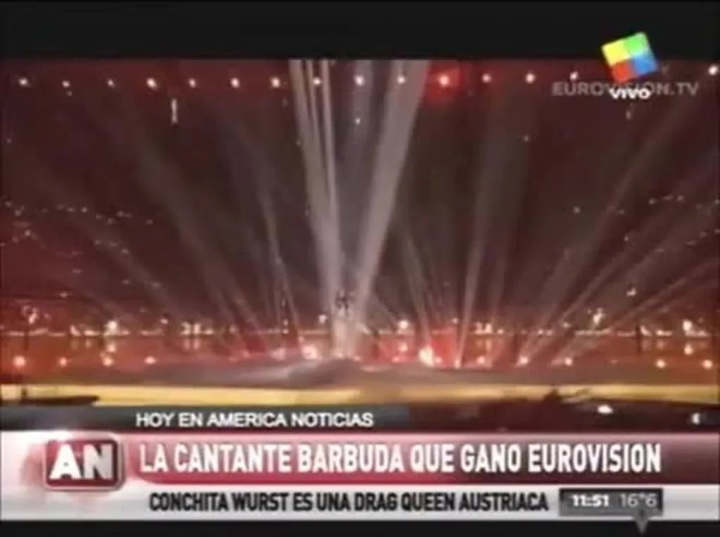 El divertido blooper de Guillermo Andino al presentar a Conchita Wurst, la cantante barbuda que ganó Eurovisión