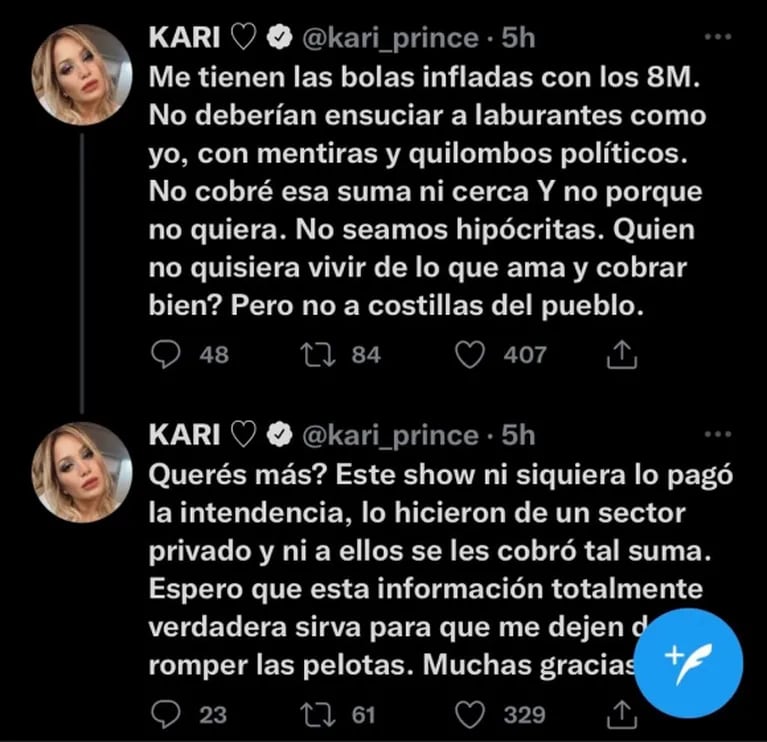 Furioso descargo de Karina La Princesita, acusada de cobrar una cifra millonaria en un show en Quilmes: “Me tienen cansada”