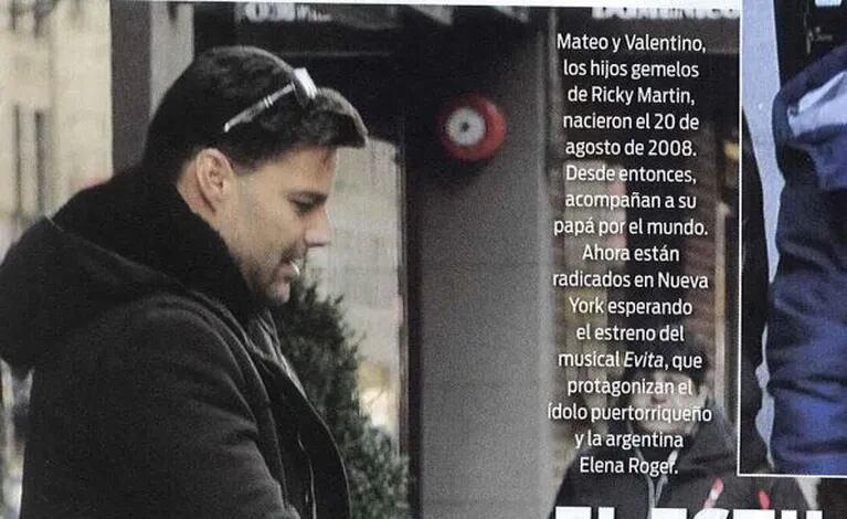 Ricky Martin con Valentino y Matteo, sus hijos. (Foto: revista ¡Hola! Argentina)
