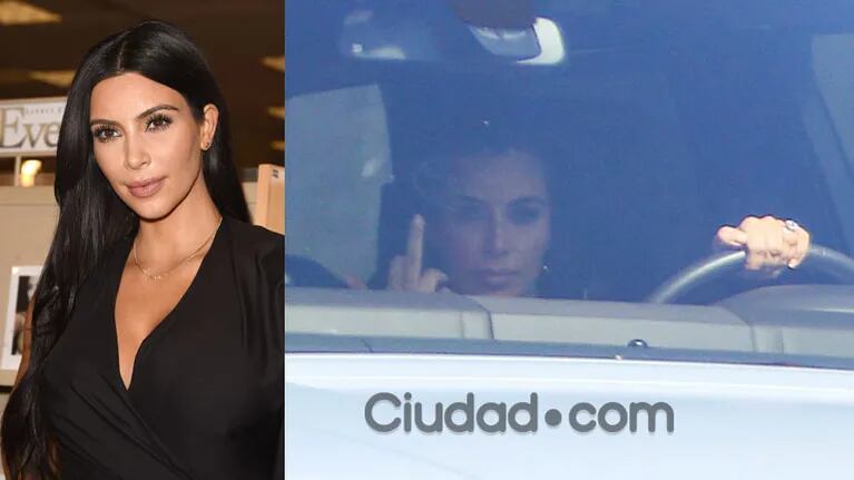 Kim Kardashian, enojada con los paparazzi (Fotos: AFP y GrosbyGroup).