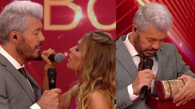 Coki Ramírez sorprendió a Marcelo Tinelli con un particular regalo y le dedicó una romántica canción en vivo